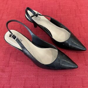 Alfani Black Slingback Heels with Pointed Toes